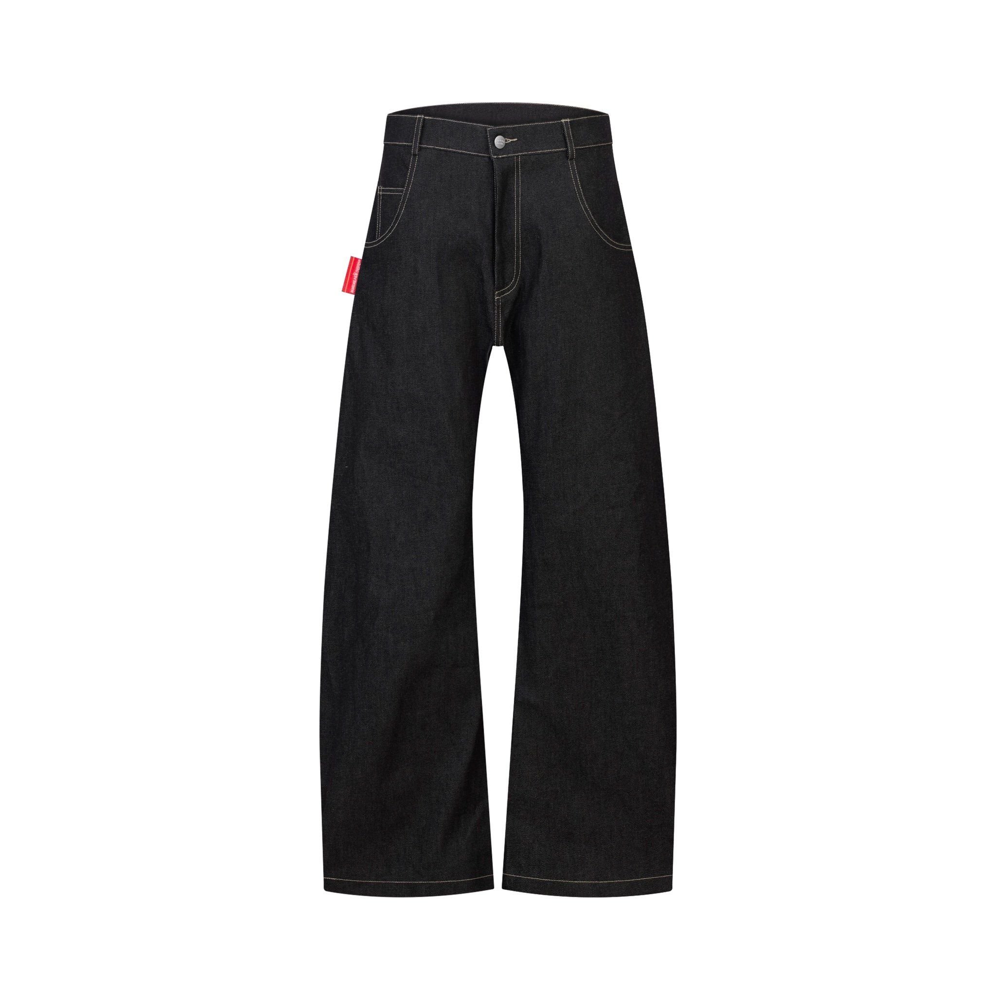 RAW DENIM JEANS / BLACK